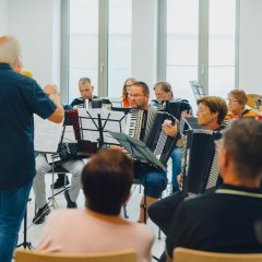 
Die Akkordeongruppe übt regelmäßig im G1.
(Foto: Christin Gerstner)
