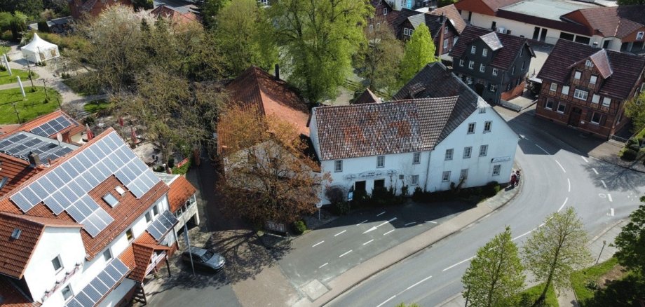 Das Hotel Hessischer Hof aus der Vogelperspektive